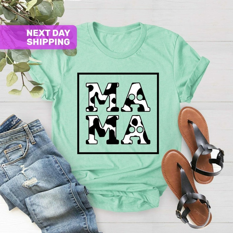 Mama Cow Print Shirt, Cow T-shirt for Women, Cow Birthday, Unisex T-Shirt