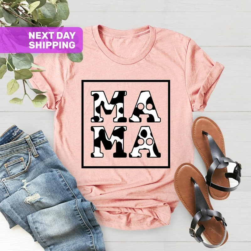 Mama Cow Print Shirt, Cow T-shirt for Women, Cow Birthday, Unisex T-Shirt