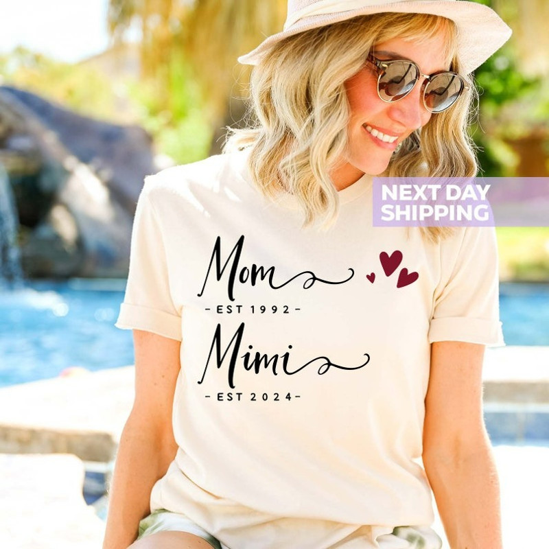 Personalized Mimi Est Shirt, Est Mama Shirt, Custom Grandma Gift, Unisex T-Shirt