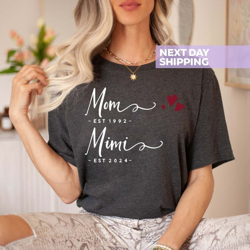 Personalized Mimi Est Shirt, Est Mama Shirt, Custom Grandma Gift, Unisex T-Shirt