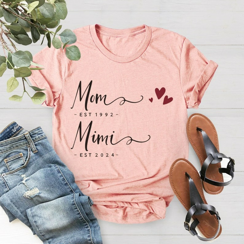 Personalized Mimi Est Shirt, Est Mama Shirt, Custom Grandma Gift, Unisex T-Shirt