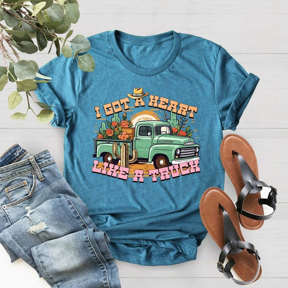 I Got A Heart Like A Truck T-Shirt, Valentine's Day T-Shirt, Country Music Shirt, Unisex T-Shirt