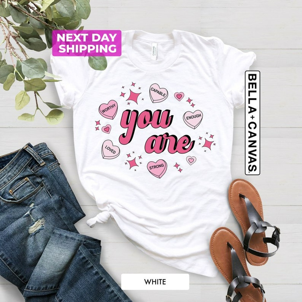 Retro Valentines Shirt, You Are Enough, Valentine's Day Shirt, Self Love Shirt, Unisex T-Shirt