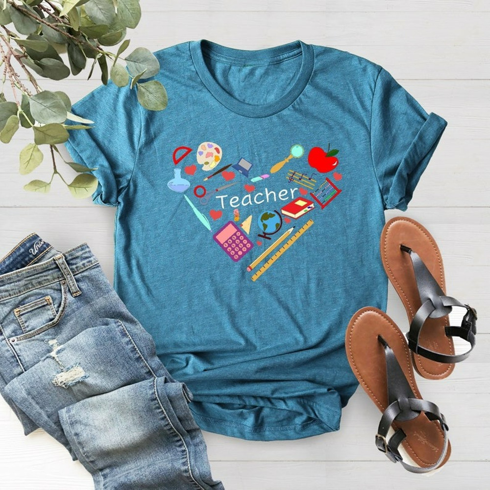 Inspirational Teacher Shirts, Teach Love Inspire Shirt, Back To School Shirt, Unisex T-Shirt