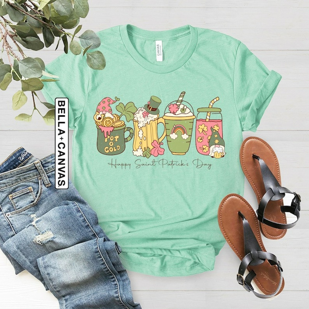 Happy St Patrick's Day Coffee Shirt, Lucky Latte Shirt, St Patrick's Day Tee, Unisex T-Shirt