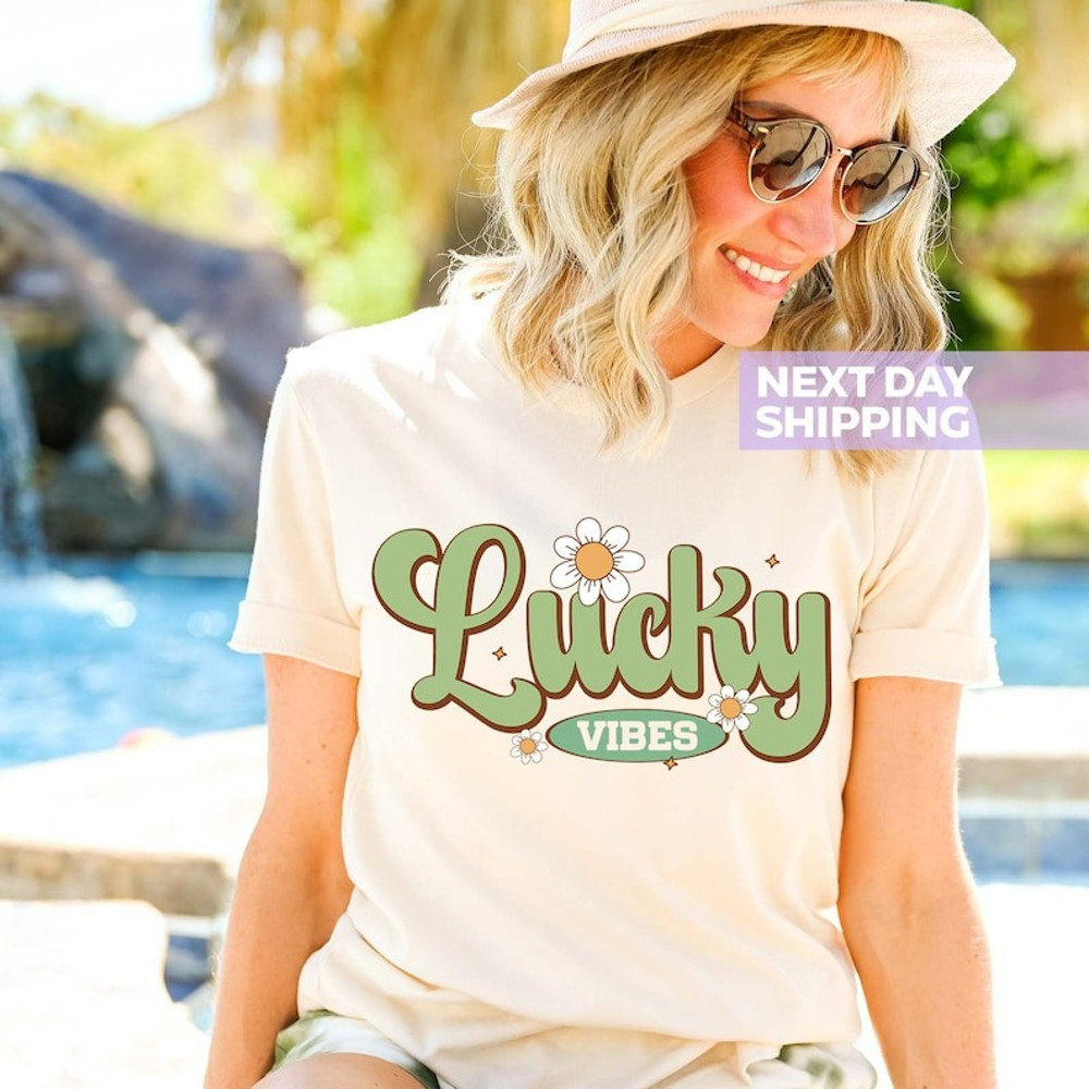 Retro Lucky Vibes T-Shirt, St Patrick's Day Shirt, Shamrock Shirt, Unisex T-Shirt