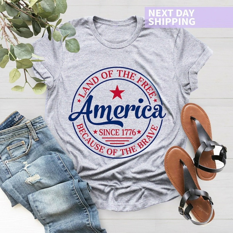 Memorial Day Shirt, Land Of The Free Because Of The Brave America Tee, Unisex T-Shirt