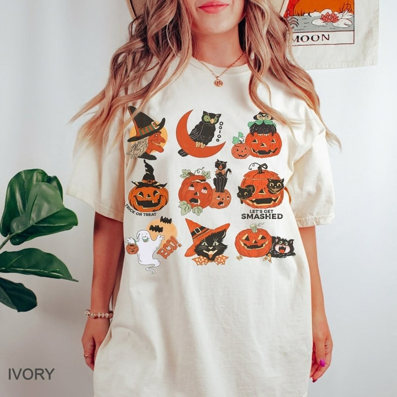 Vintage Halloweent-shirt, Thanksgiving Shirt, funnt Halloween shirt, Unisex T-Shirt