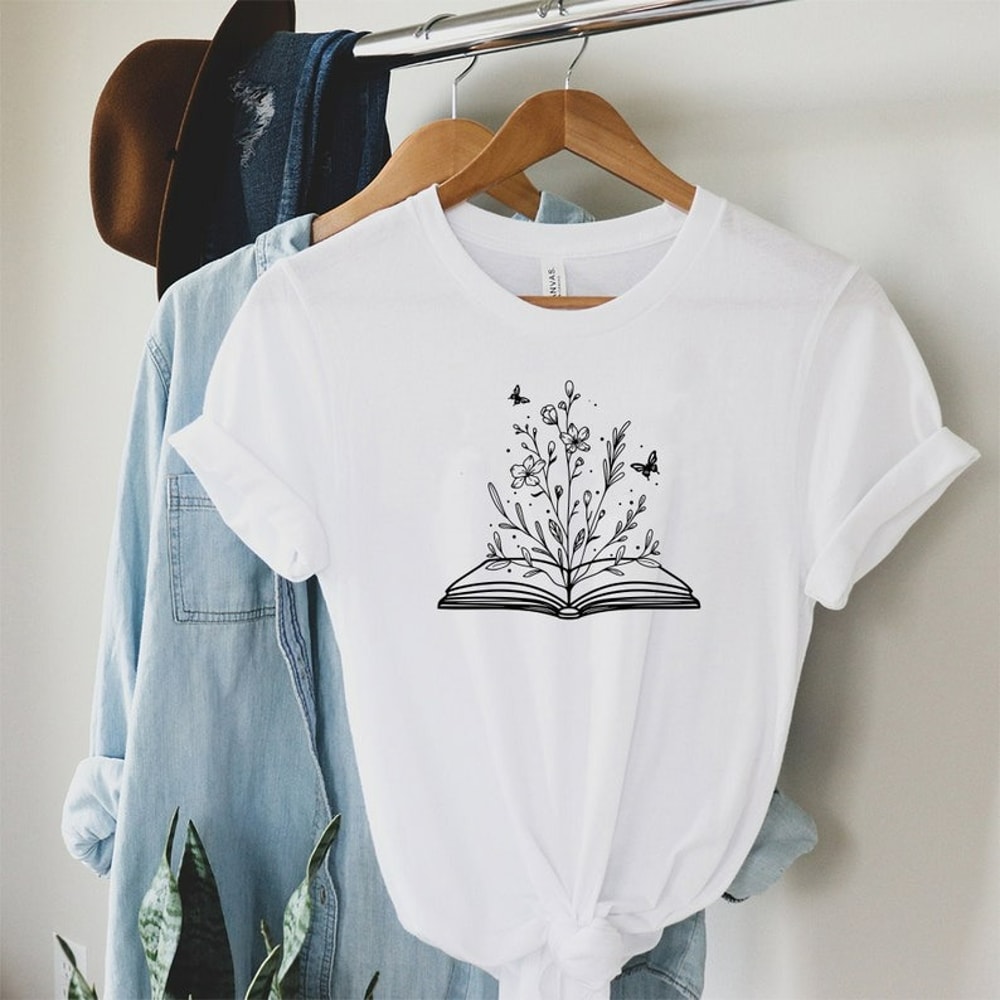 Book wild flowers Plant Lover Shirt,Book Shirt, Wildflower Plant Shirt, Unisex T-Shirt