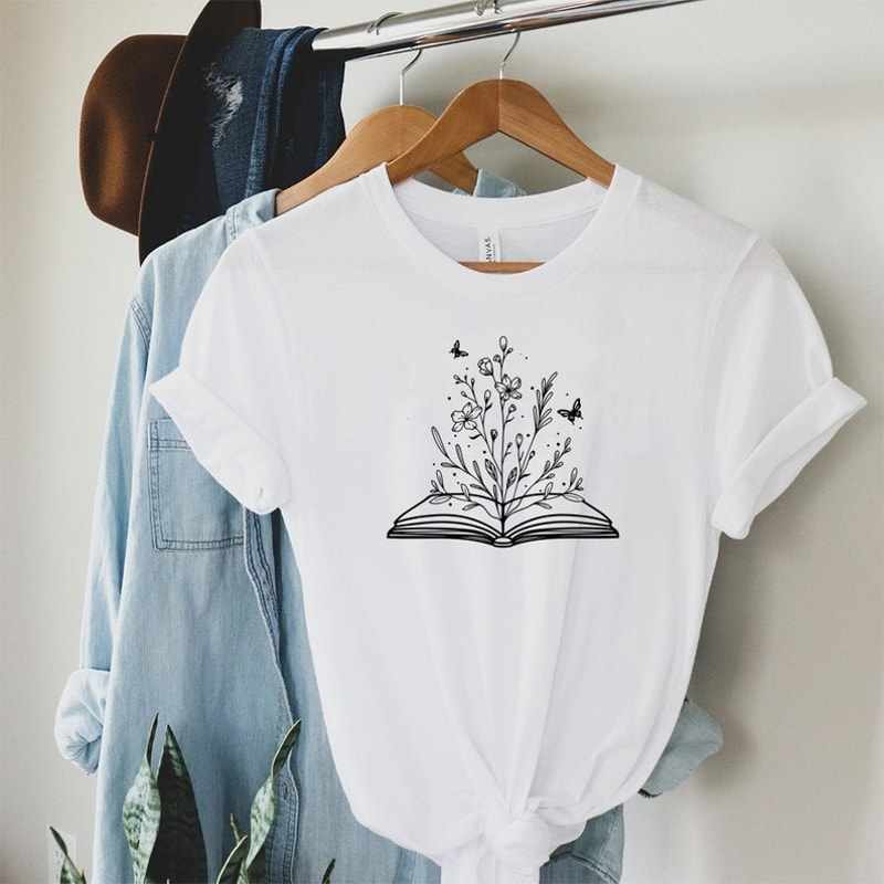 Book wild flowers Plant Lover Shirt,Book Shirt, Wildflower Plant Shirt, Unisex T-Shirt