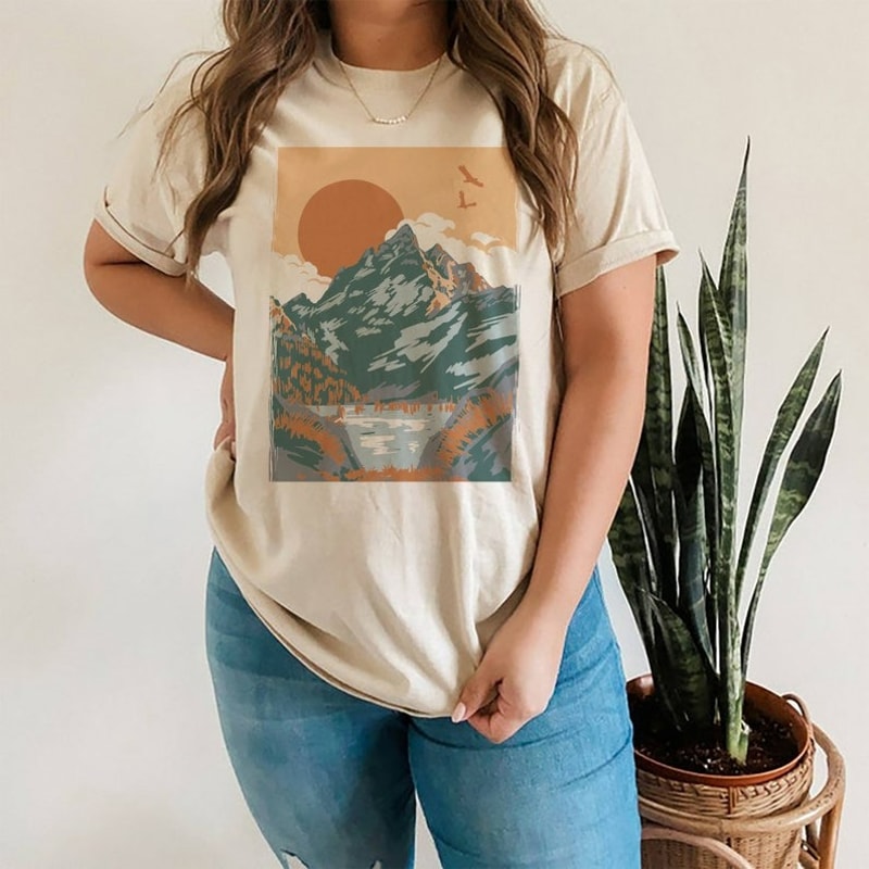 retro landscape t-shirt, vintage landscape t-shirt, Neutral Landscape, Unisex T-Shirt