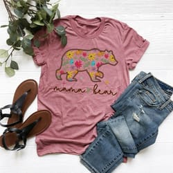 mama bear t-shirt, mothers day sweatshirt, floral mom shirt, new mom shirt, unisex t-shirt