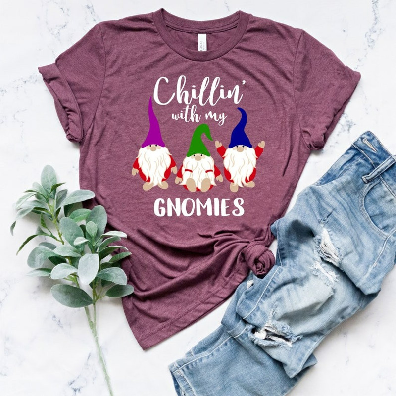 Chillin With My Gnomies Shirt, Gnomies Shirt, Funny Christmas Shirt, Unisex T-Shirt