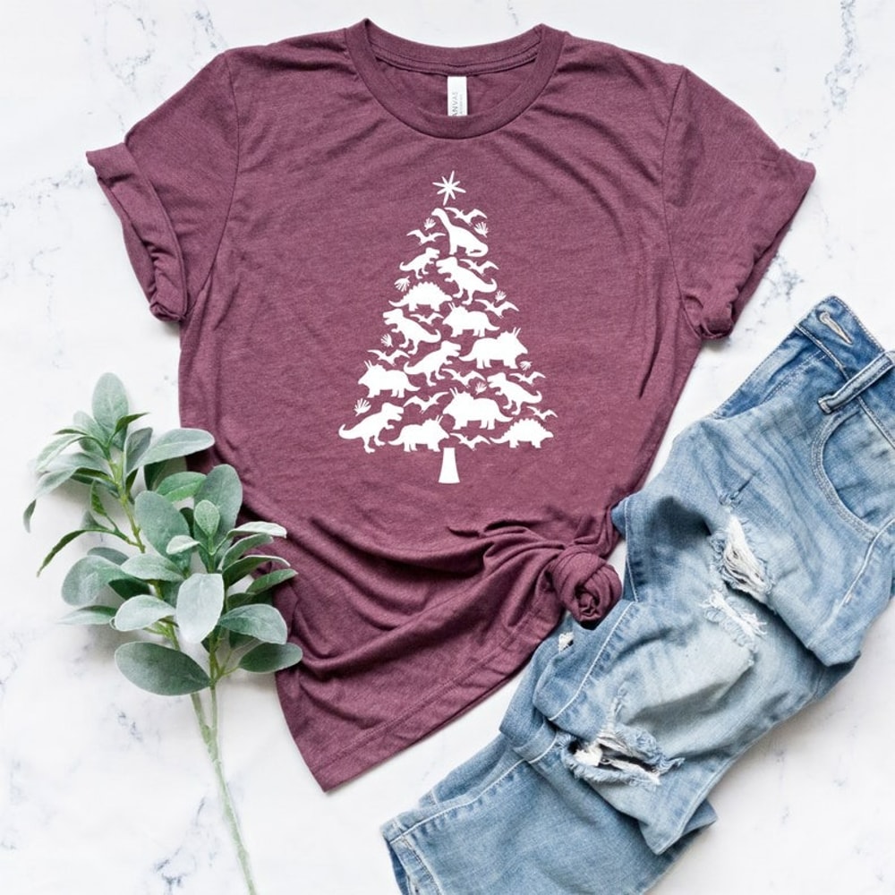 Christmas Dinosaur Shirt,T-rex Tree,T- Rex Christmas Shirt, Christmas Tree Shirt, Unisex T-Shirt