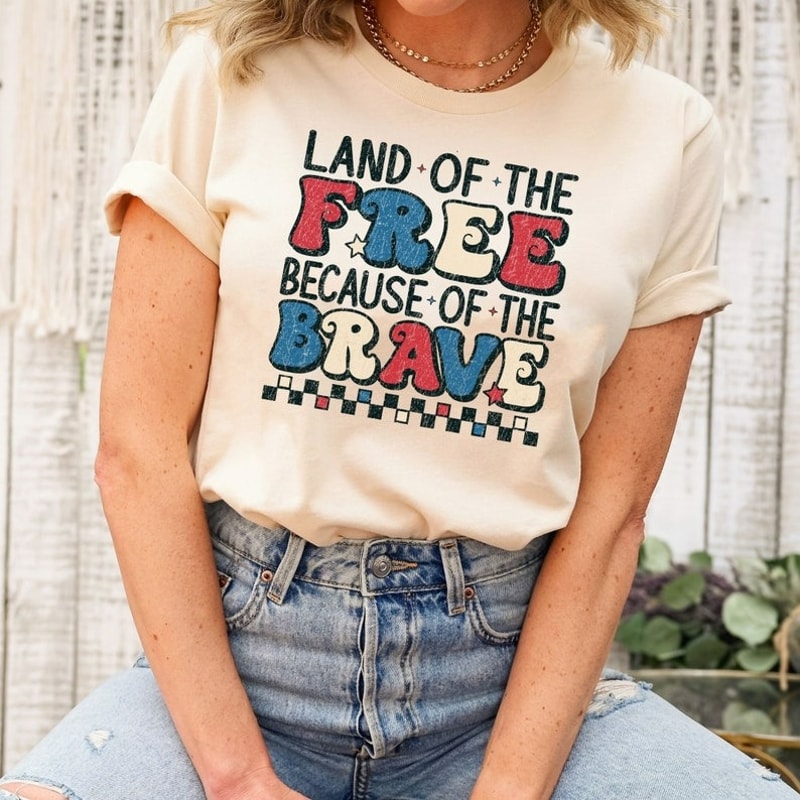 Land of The Free Because of The Brave T-shirts, Unisex T-Shirt