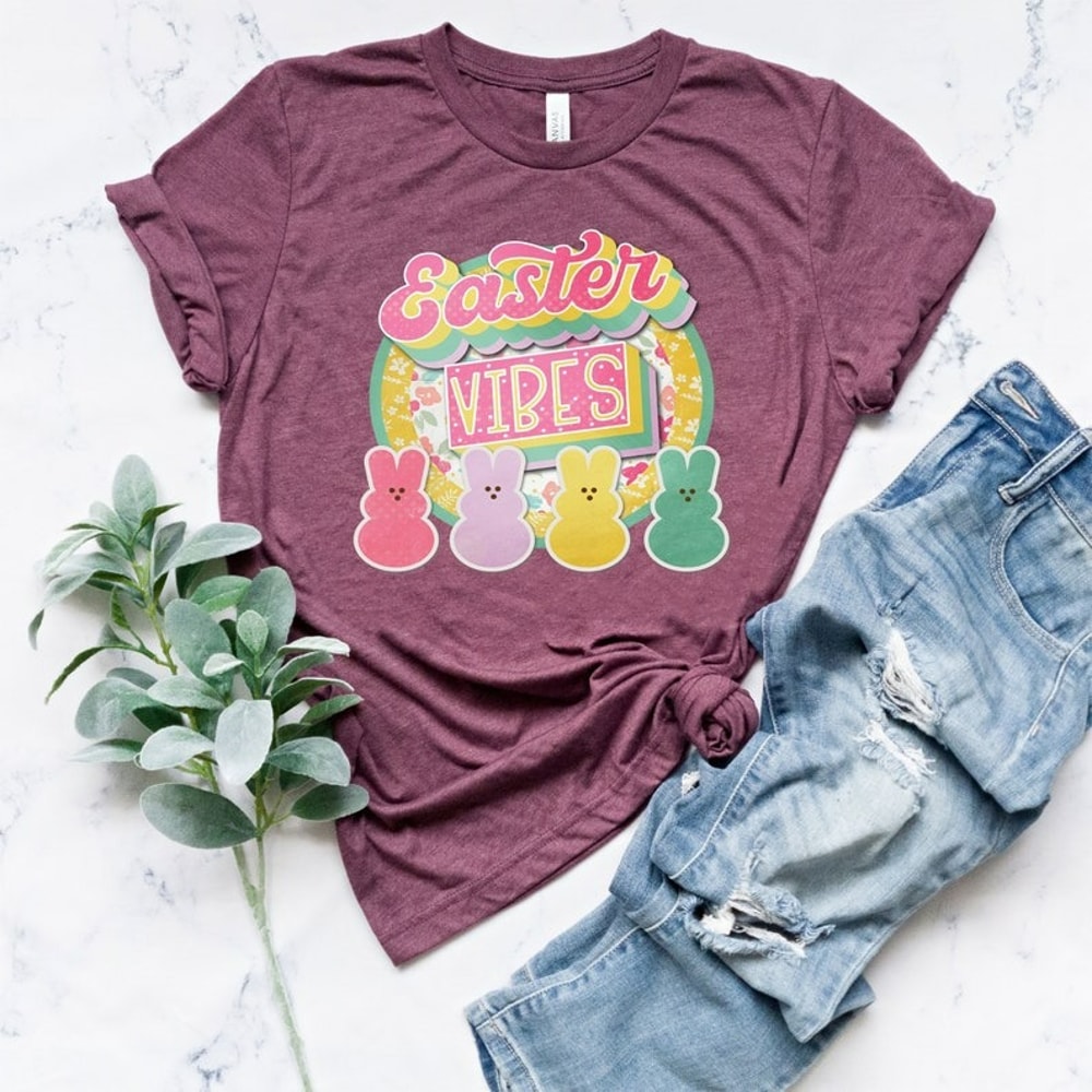 Easter Vibes Shirt, Easter Bunny Shirt, Retro Easter Shirt, Bunny Shirt, Unisex T-Shirt