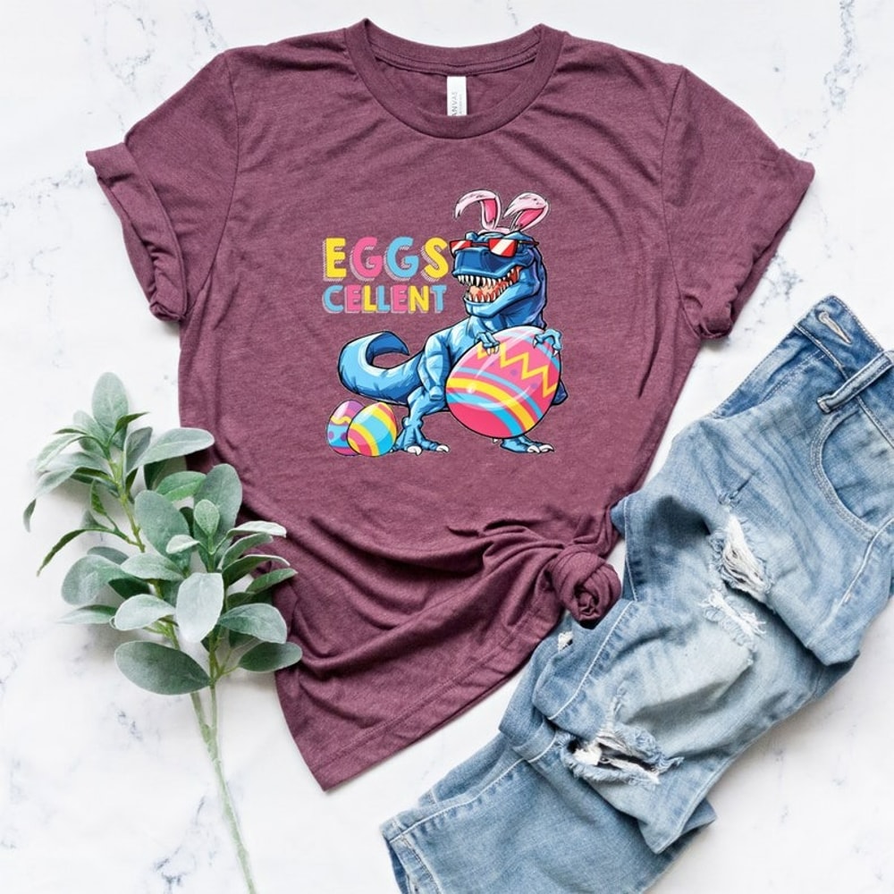 Eggs Cellent Dinosaur Shirt, Easter Dinosaur Shirt, Easter Dino Shirt, Unisex T-Shirt
