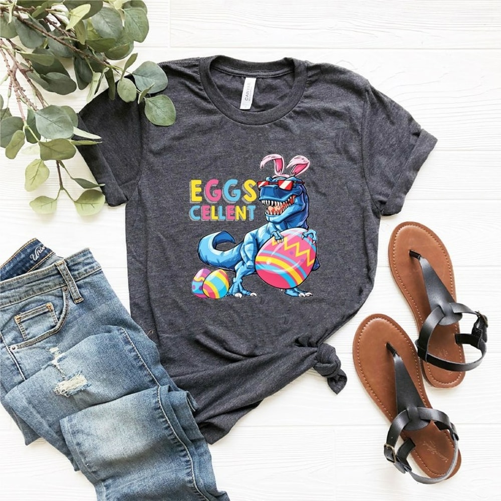 Eggs Cellent Dinosaur Shirt, Easter Dinosaur Shirt, Easter Dino Shirt, Unisex T-Shirt