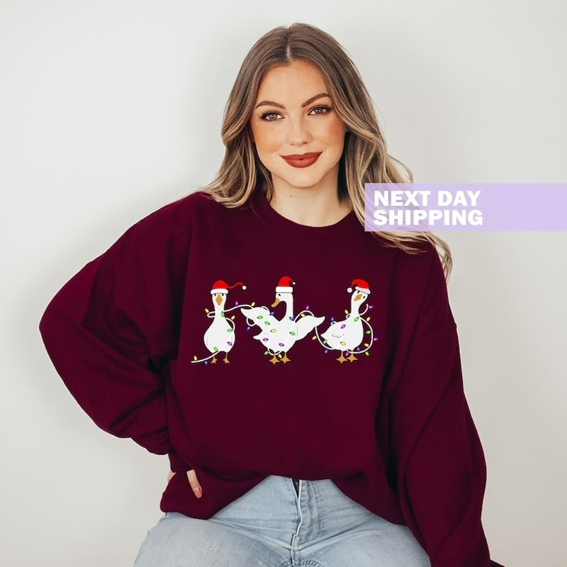 Cute Ducks Christmas Sweatshirt, Merry Christmas Santa Sweatshirt, Unisex Sweatshirt, Hoodie