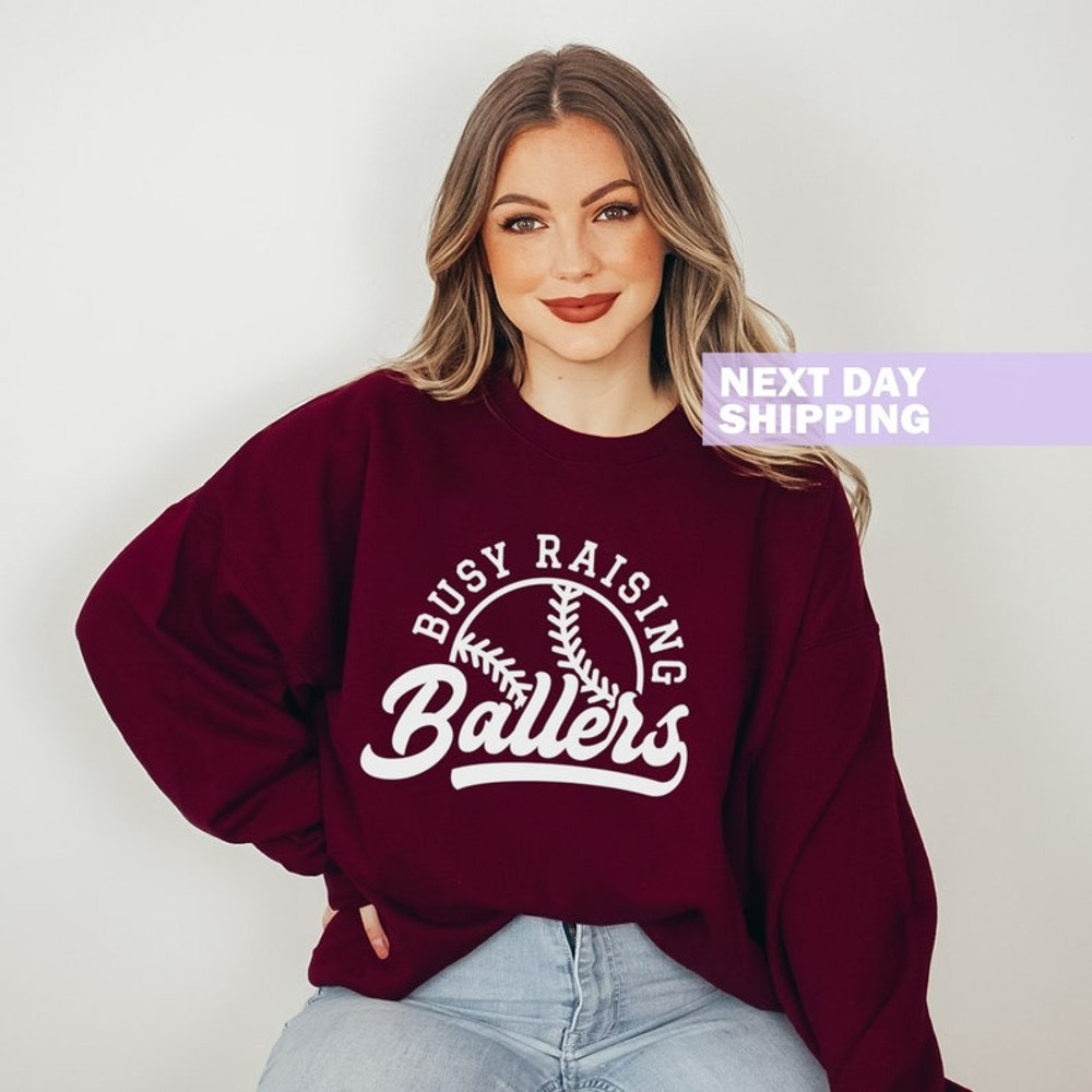 Busy Raising Ballers Sweatshirt, Baseball Lover Shirt, Game Day Shirt, Unisex Sweatshirt, Hoodie