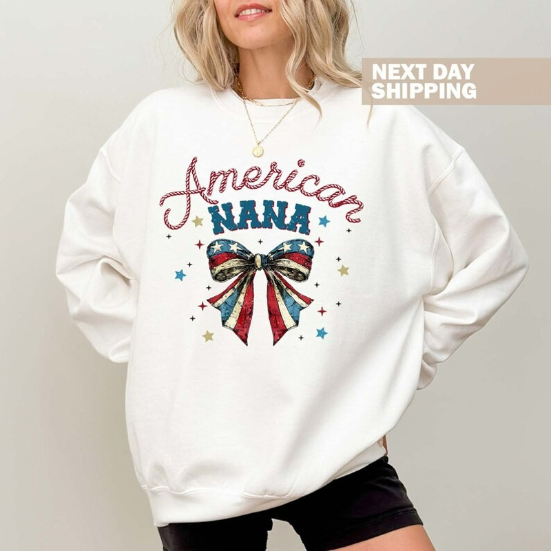 American Nana Sweatshirt, Cute Gift For Grandma, Patriotic Mom Shirt, Unisex Sweatshirt, Hoodie