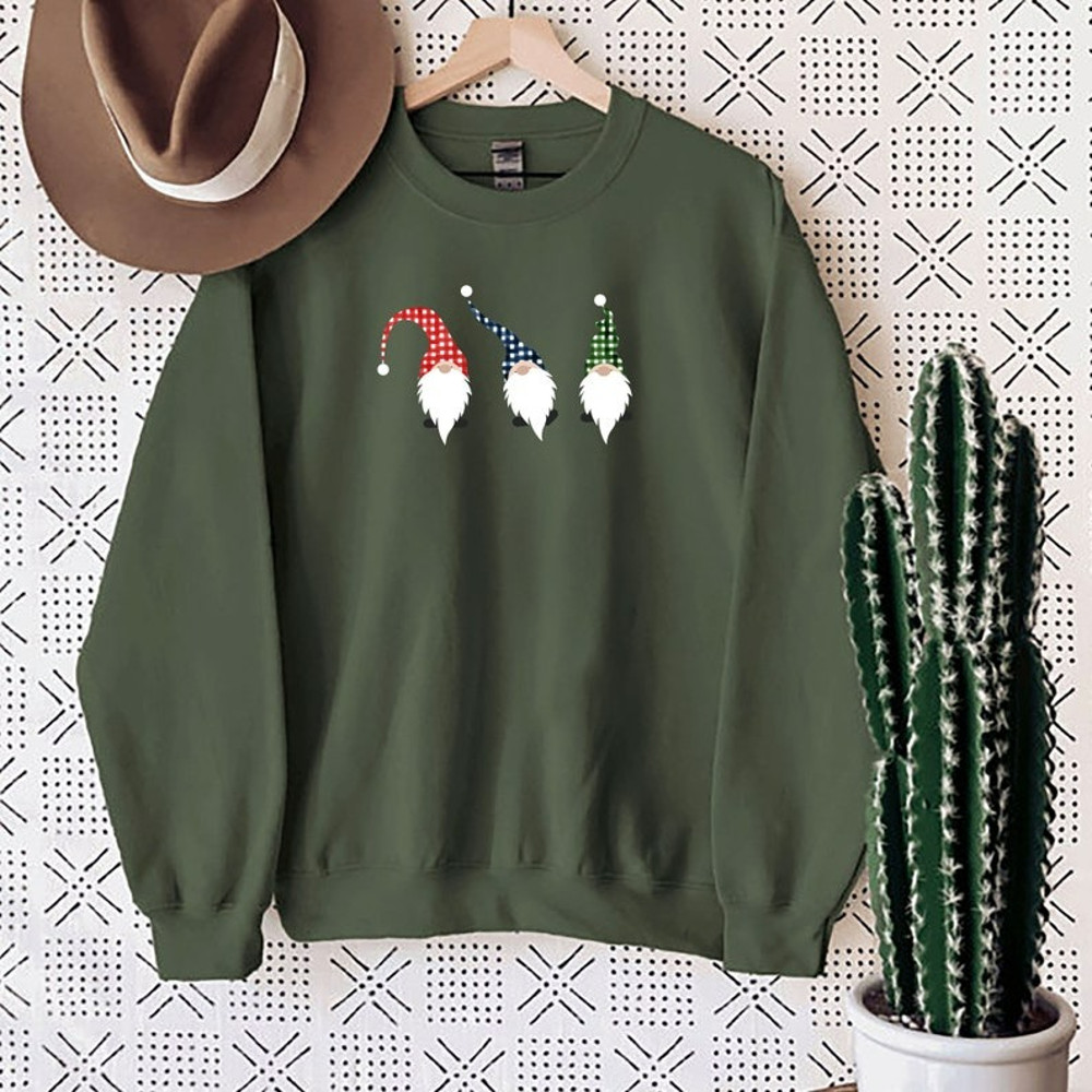 Buffalo Check Gnome sweatshirt, Christmas Gnome Sweatshirt, Unisex Sweatshirt, Hoodie