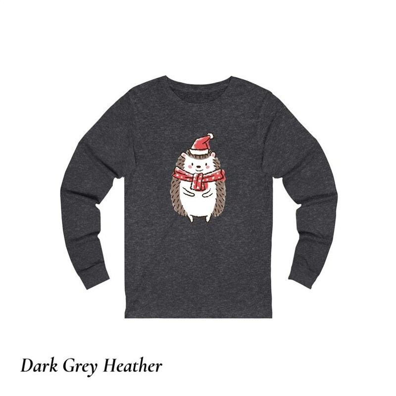 long sleeve with Cute Christmas hedgehog design, Christmas Family gift, Unisex Sweatshirt, Hoodie