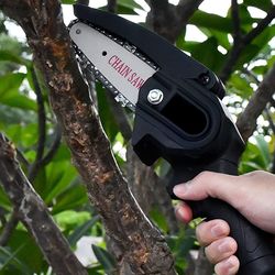 rechargeable handheld mini chainsaw – portable & cordless wood cutting tool