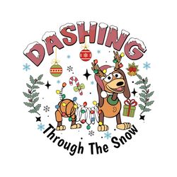 dashing through the snow slinky dog svg