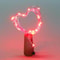 Cork Wine Bottle String Light red