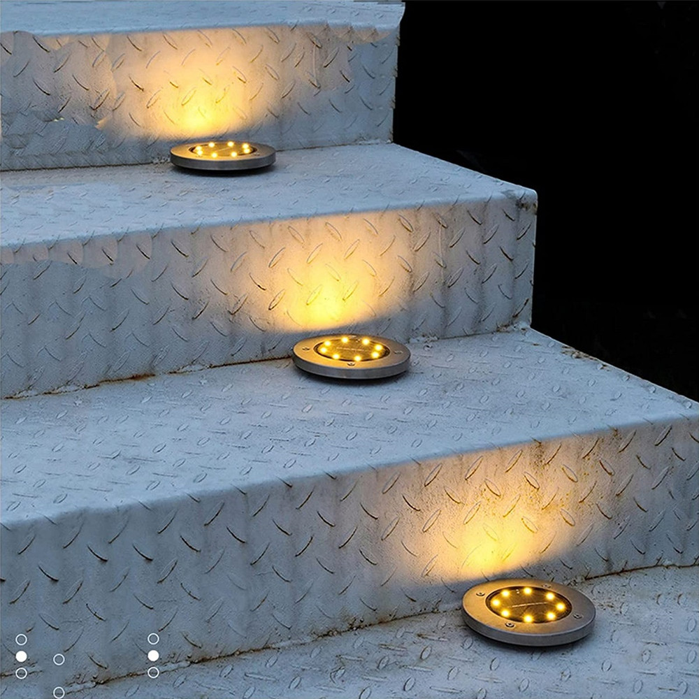 LED Solar Powered InGround Lights Solar Pathway Lights 4