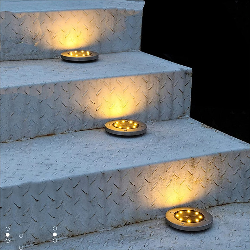 LED Solar Powered InGround Lights Solar Pathway Lights 4