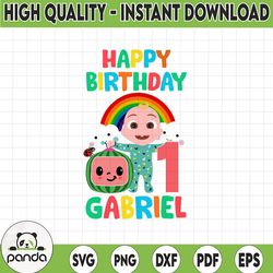 cocomelon personalized name and ages birthday boy svg, coco melon svg, cocomelon svg for cricut, cocomelon birthday 2