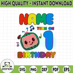 cocomelon personalized name and ages birthday svg png, cocomelon brithday svg,cocomelon family birthday svg, co54