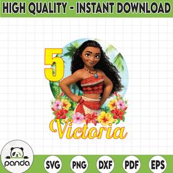 personalized name and ages, moana birthday girl png digital file birthday girl moana family baby girl png moana cs2 09