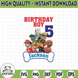 personalized name and ages, paw patrol chase birthday png, paw patrol birthday png family birthday raglan kids cus4 05