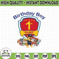 personalized name and ages, paw patrol chase birthday png, paw patrol birthday png family birthday raglan kids cus4 12