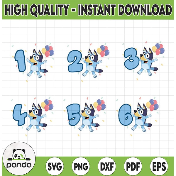 Bluey Imageid Code Bluey Birthday Number SVG - PNG, Bluey Layered Svg, Bluey Bi | Inspire ...