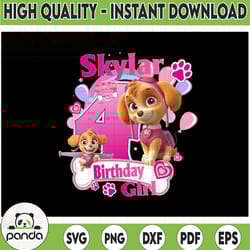 personalized paw patrol birthday cartoon birthday png, birthday family png, custom birthday girls png, digital download