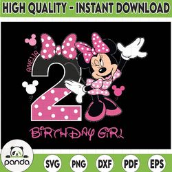 personalized name minnie mouse birthday girl svg, disney birthday 2nd birthday svg, disneyland birthday svg, birthday pr