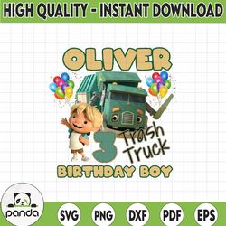 personalized nametrash truck birthday png, trash truck family matching png, custom trash truck bday png, digital downloa
