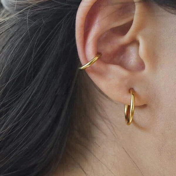 Retractable hoop earrings deals