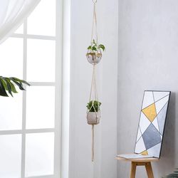 boho styled macrame plant hangers