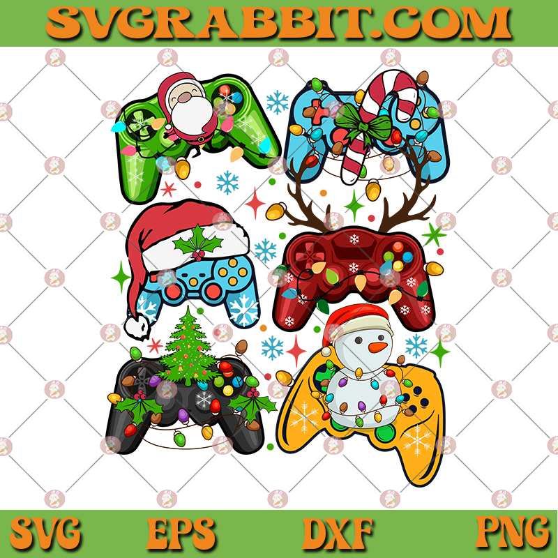 Retro Christmas Gaming Controller Santa Claus Christmas Svg 0