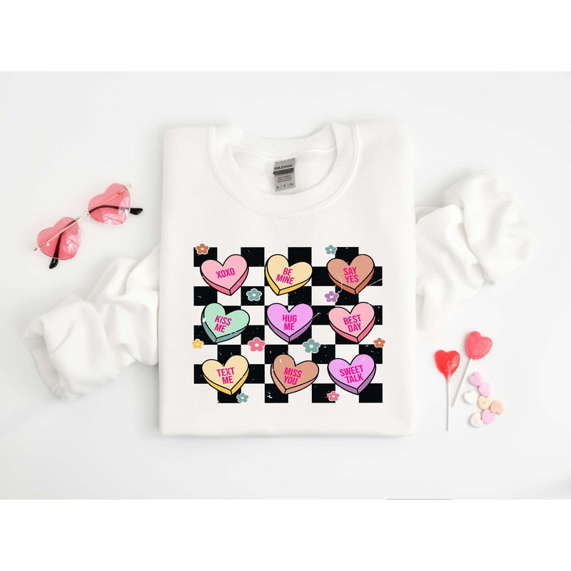 Be Mine Sweatshirt, Conversation Hearts Shirt, XOXO Sweatshirt, Valentines Day Shirt, Couple Shirt, Gift For Her, Gift For Valentine.jpg