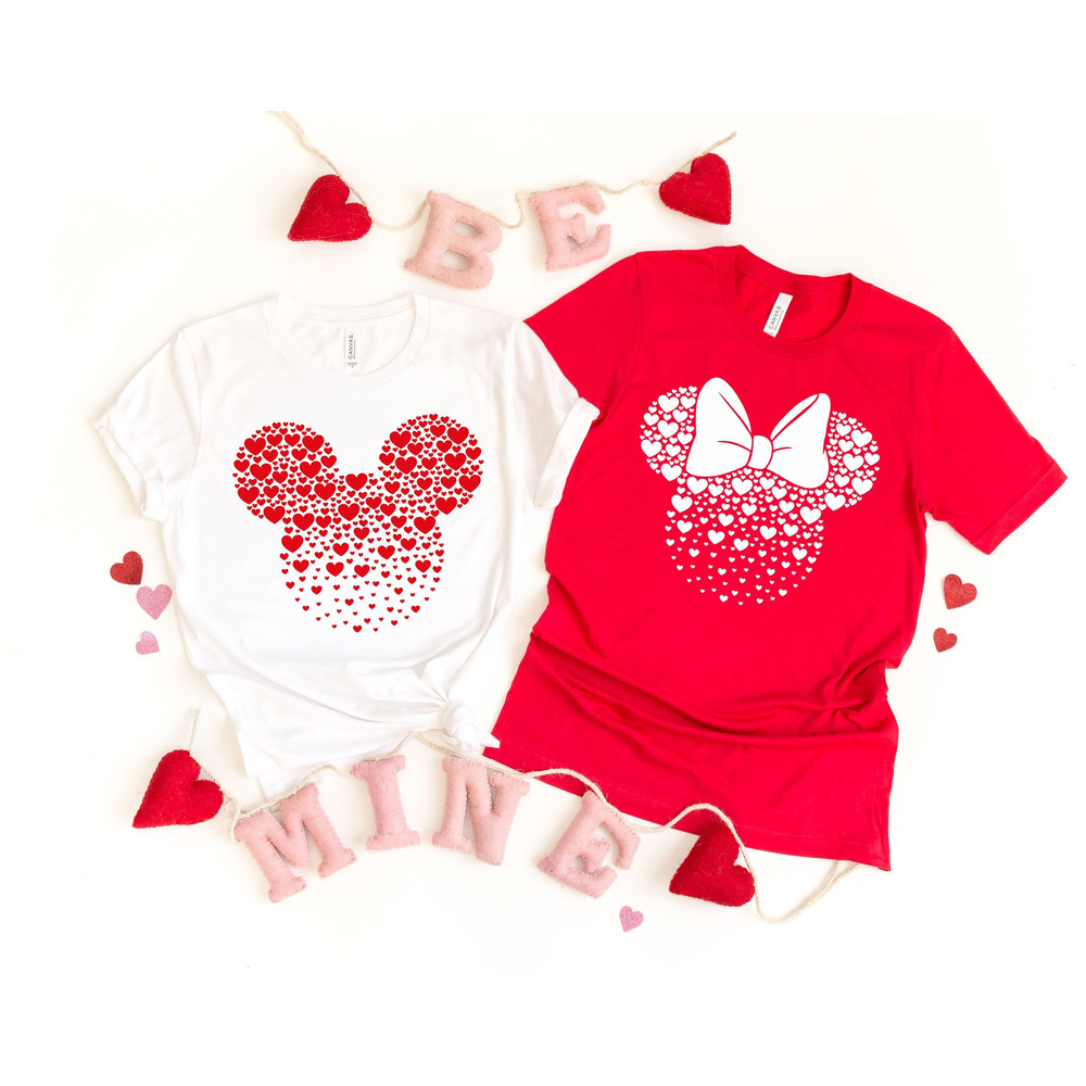Mickey and Minnie Ears With Heart Tshirt For Valentines Day, Disneyworld Valentines Travel Shirts, Valentine's Day Disney Matching Shirt.jpg