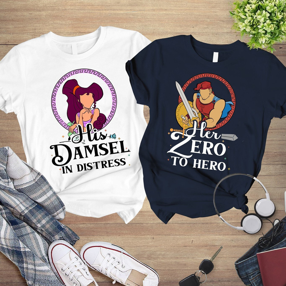 Hercules And Megara His And Hers Shirts Her Zero To Hero His Damsel In Distress Shirt Valentine Couple Shirt Valentines Gift.jpg