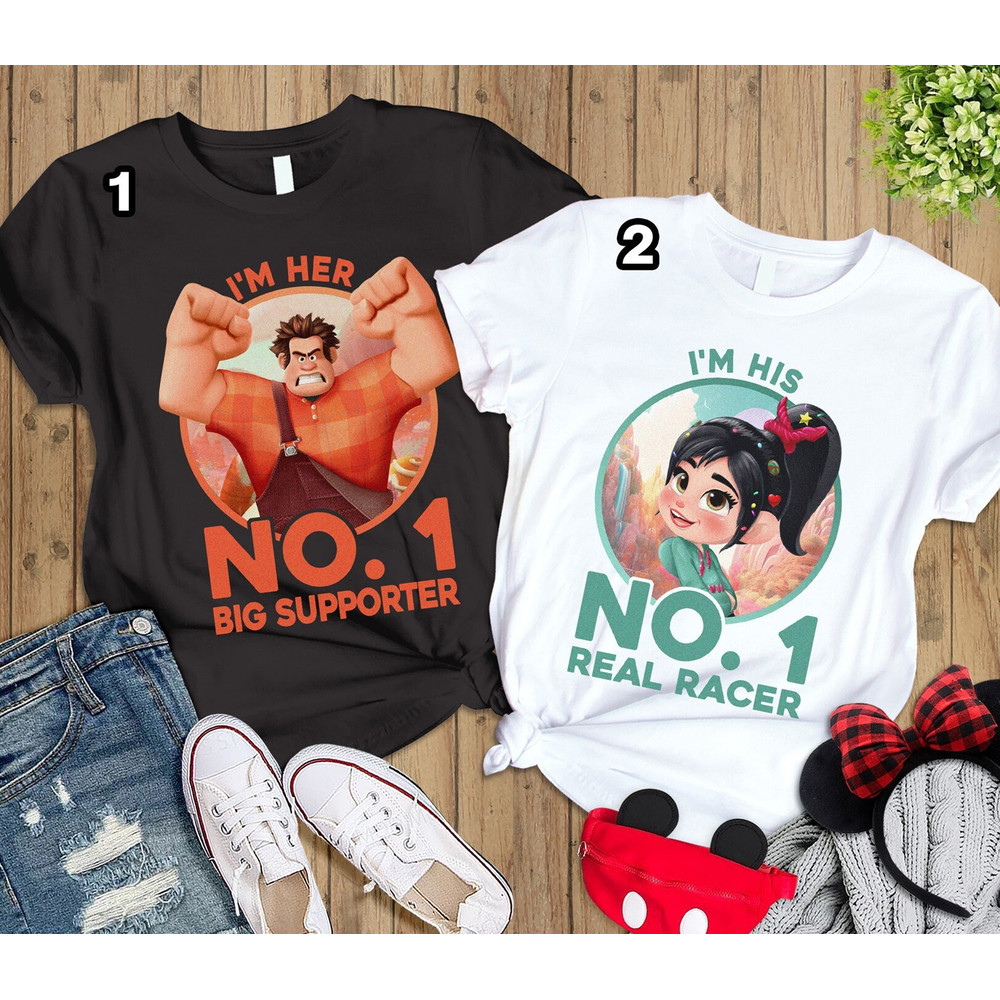 Wreck it Ralph Couple Shirts Wreck It Ralph Shirt I'm His No.1 Real Racer Shirt Ralph And Vanellope Shirt Disneyland Couple Shirt.jpg