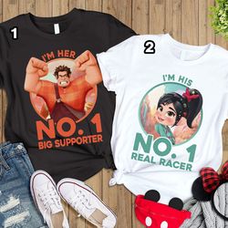 wreck it ralph couple shirts  wreck it ralph shirt  i'm his no.1 real racer shirt  ralph and vanellope shirt  disneyland