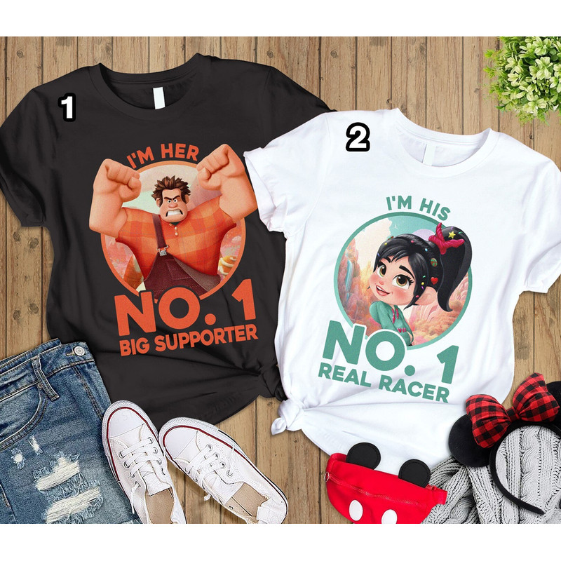 Wreck it Ralph Couple Shirts Wreck It Ralph Shirt I'm His No.1 Real Racer Shirt Ralph And Vanellope Shirt Disneyland Couple Shirt.jpg
